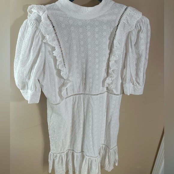 COLLECTIVE THE LABEL CURVE PUFF SLEEVE CUTWORK LACE MINI DRESS size 16 - Picture 4 of 11